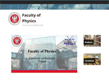 Tablet Screenshot of physics.uwb.edu.pl